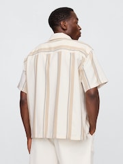 Gap Cream/Beige Stripe Short Sleeve Boxy Shirt - Image 2 of 5