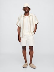 Gap Cream/Beige Stripe Short Sleeve Boxy Shirt - Image 3 of 5