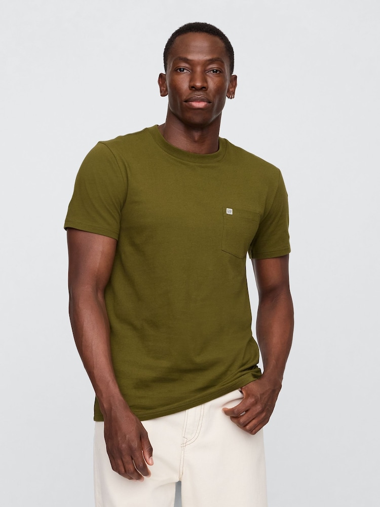 Gap Green Pocket T-Shirt - Image 1 of 5 Gap Green Pocket T-Shirt - Image 1 of 5