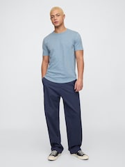 Gap Blue Slub Curved Hem Short Sleeve T-Shirt - Image 3 of 5