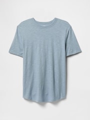 Gap Blue Slub Curved Hem Short Sleeve T-Shirt - Image 4 of 5