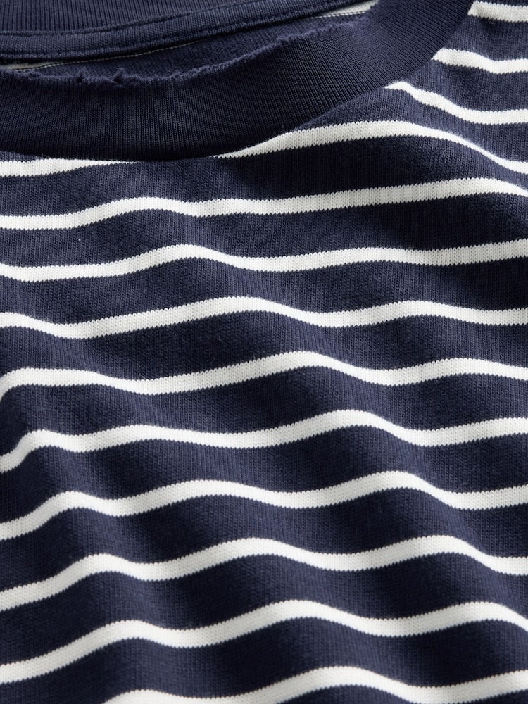 Gap Navy Blue Stripe Heavyweight Original T-Shirt - Image 5 of 5