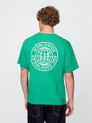 Gap Green World Logo Short Sleeve T-Shirt - Image 2 of 5