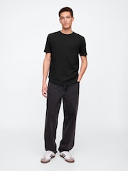 Gap Black Slub Curved Hem Short Sleeve T-Shirt - Image 2 of 4