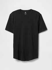 Gap Black Slub Curved Hem Short Sleeve T-Shirt - Image 3 of 4