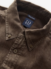 Gap Brown 100% Linen Classic Shirt - Image 3 of 5