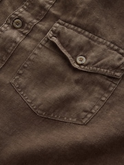 Gap Brown 100% Linen Classic Shirt - Image 4 of 5