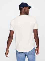 Gap White Slub Curved Hem Short Sleeve T-Shirt - Image 2 of 4