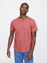Gap Red Slub Curved Hem Short Sleeve T-Shirt - Image 1 of 5