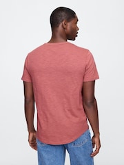 Gap Red Slub Curved Hem Short Sleeve T-Shirt - Image 2 of 5