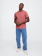 Gap Red Slub Curved Hem Short Sleeve T-Shirt - Image 3 of 5