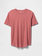 Gap Red Slub Curved Hem Short Sleeve T-Shirt - Image 4 of 5