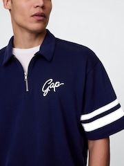Gap Blue VintageSoft Quarter Zip Pullover - Image 4 of 5