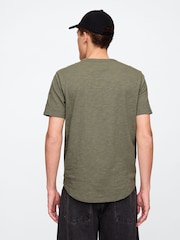 Gap Khaki Green Slub Curved Hem Short Sleeve T-Shirt - Image 2 of 5