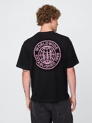 Gap Black World Logo Short Sleeve T-Shirt - Image 2 of 5