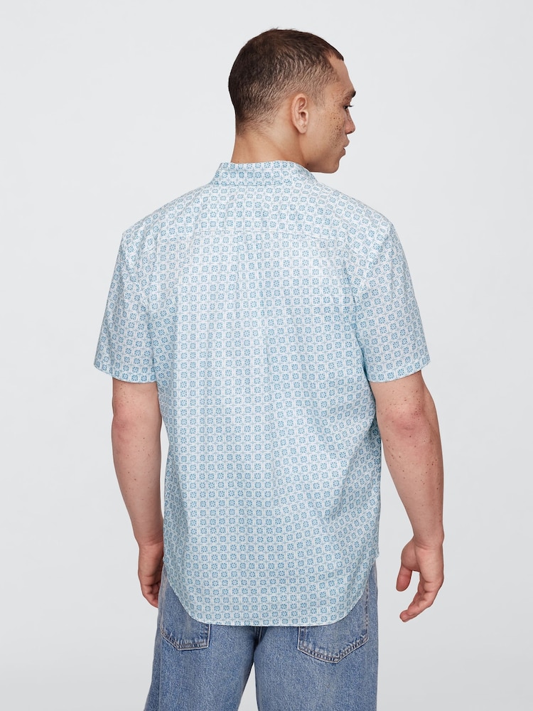 Gap Blue Stretch Poplin Shirt in Standard Fit - Image 2 of 5