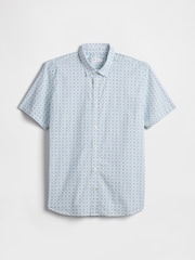 Gap Blue Stretch Poplin Shirt in Standard Fit - Image 4 of 5