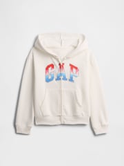 Blanco/rojo - Gap Zip Up Logo Hoodie (4-13yrs) - Imagen 1 de 3