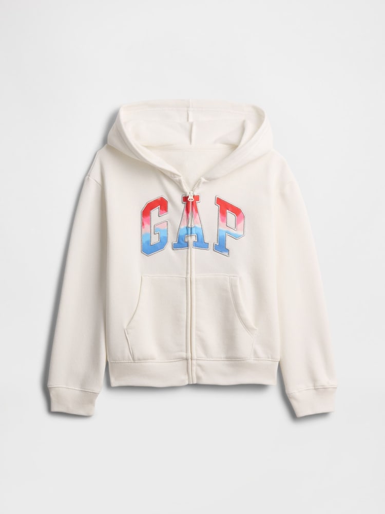 Blanco/rojo - Gap Zip Up Logo Hoodie (4-13yrs) - Imagen 1 de 3