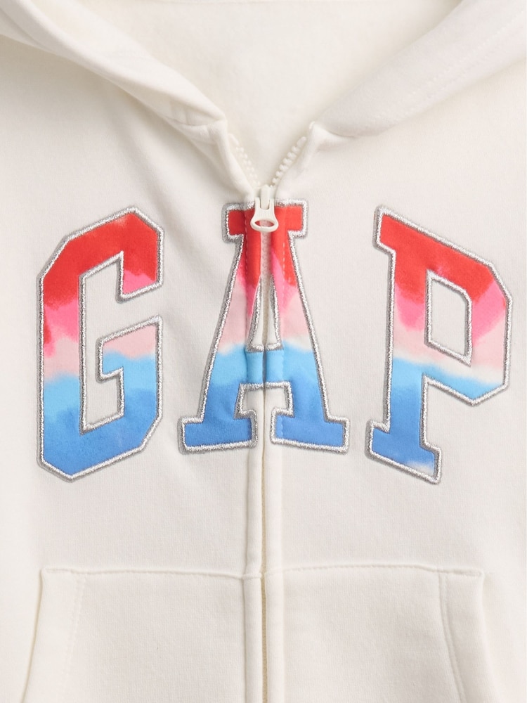 Blanco/rojo - Gap Zip Up Logo Hoodie (4-13yrs) - Imagen 3 de 3