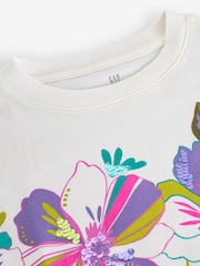 Белые с цветочным узором - Gap Graphic Short Sleeve T-Shirt (4-13yrs) - Изображение 3 из 5