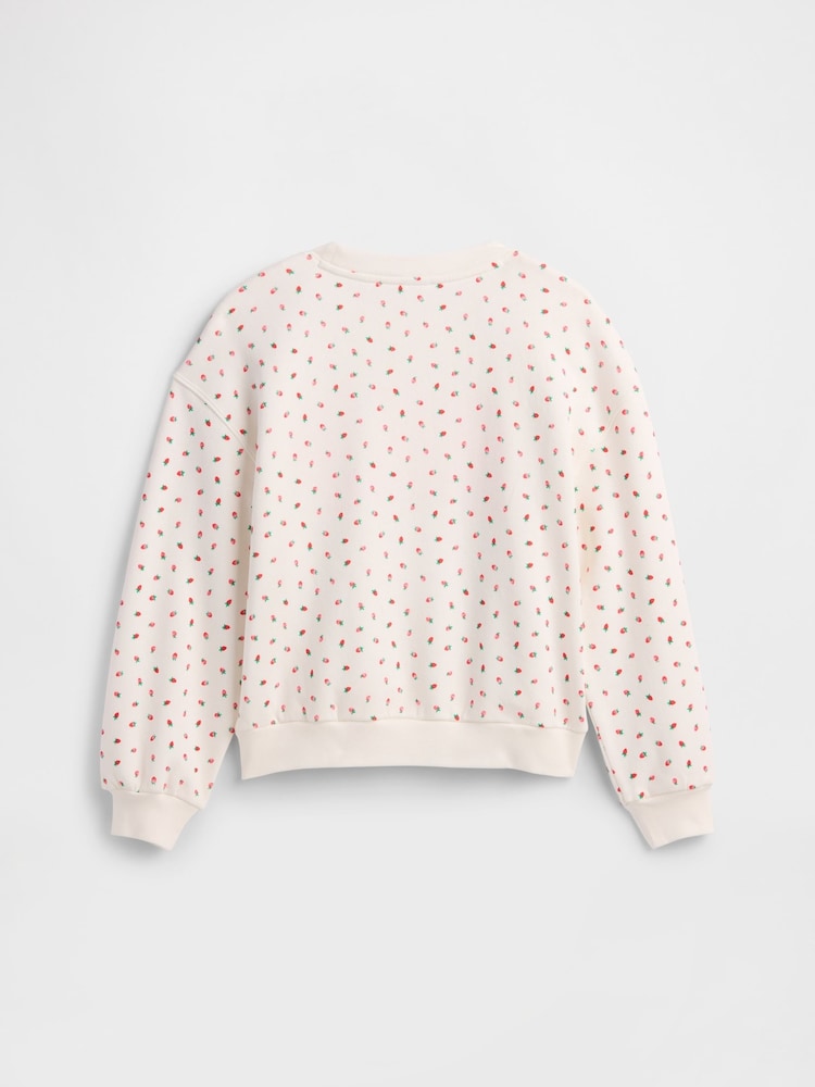 Crema con fresas/cuadros - Sudadera con forro polar y logotipo de Gap (4-13 años) - Imagen 2 de 2