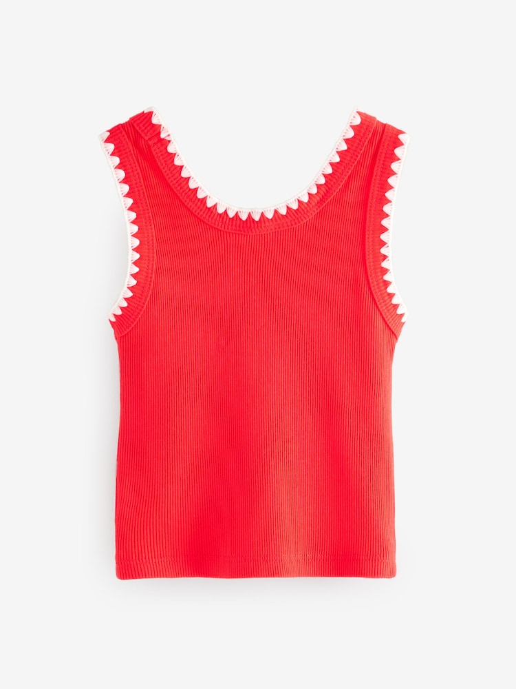 Gap Red Cotton Ribbed Sleeveless Vest Top (4-13yrs) - Image 2 of 4