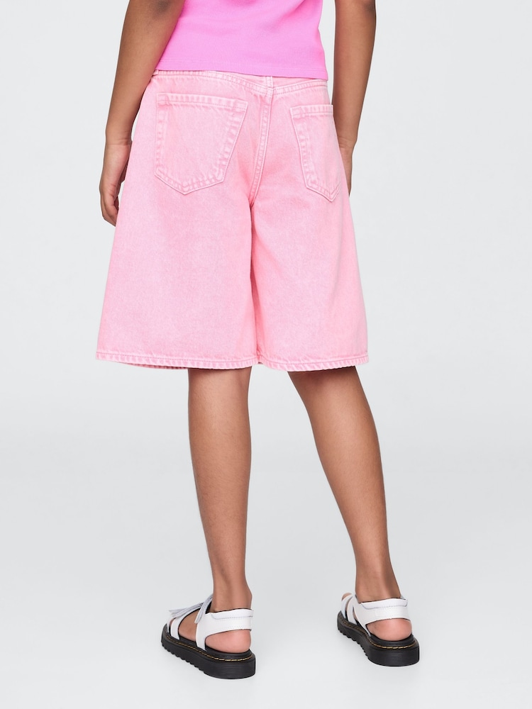 Gap Pink Mid Waisted Longline Denim Shorts (5-13yrs) - Image 2 of 5