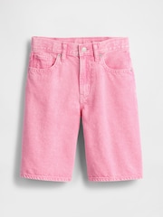 Gap Pink Mid Waisted Longline Denim Shorts (5-13yrs) - Image 4 of 5