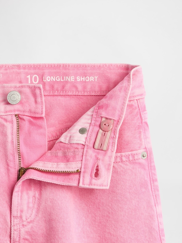 Gap Pink Mid Waisted Longline Denim Shorts (5-13yrs) - Image 5 of 5