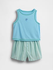 Gap Blue Stitch Disney Vest & Short Pyjamas (6-13yrs) - Image 1 of 3