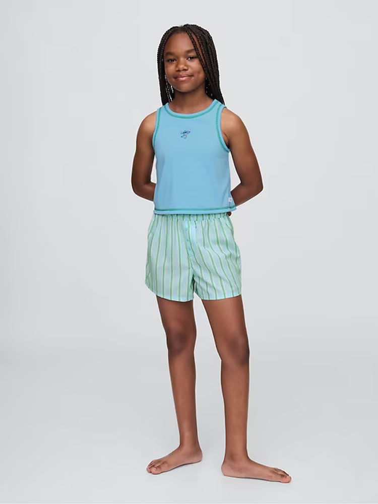 Gap Blue Stitch Disney Vest & Short Pyjamas (6-13yrs) - Image 1 of 3