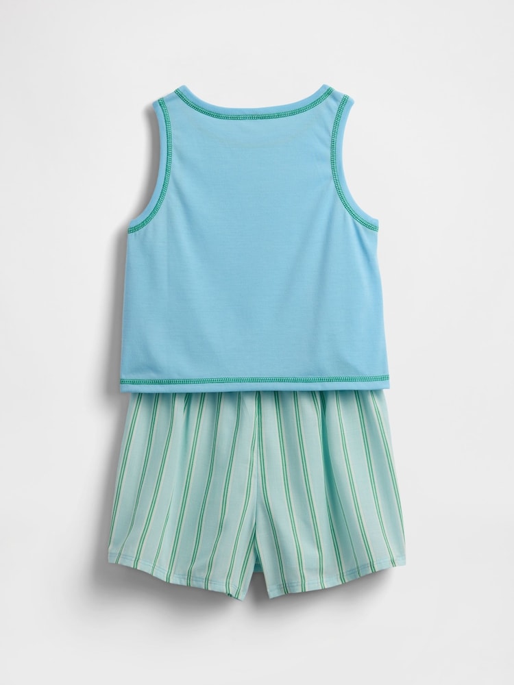 Gap Blue Stitch Disney Vest & Short Pyjamas (6-13yrs) - Image 2 of 3