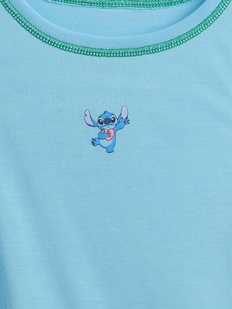 Gap Blue Stitch Disney Vest & Short Pyjamas (6-13yrs) - Image 3 of 3