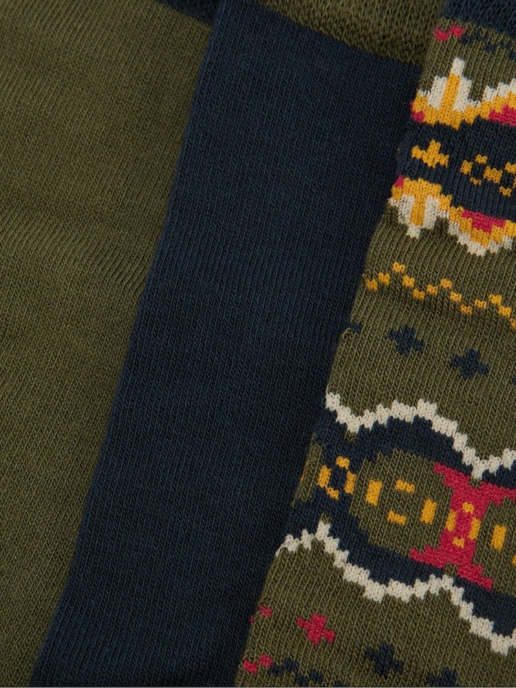 Barbour® Green Case Fairisle 3 Pack Socks Gift Box Set - Image 4 of 4