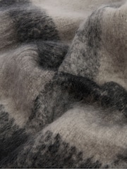 Barbour® Grey Tartan Isla Boucle Chunky Scarf - Image 6 of 7