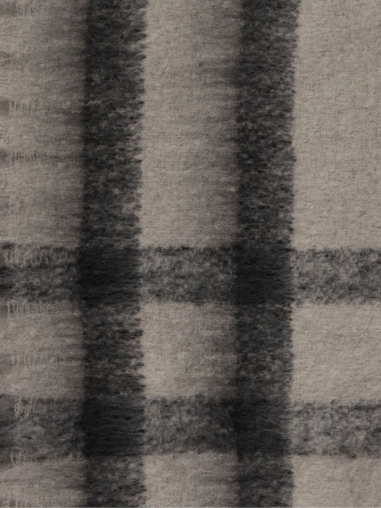 Barbour® Grey Tartan Isla Boucle Chunky Scarf - Image 7 of 7 Barbour® Grey Tartan Isla Boucle Chunky Scarf - Image 7 of 7