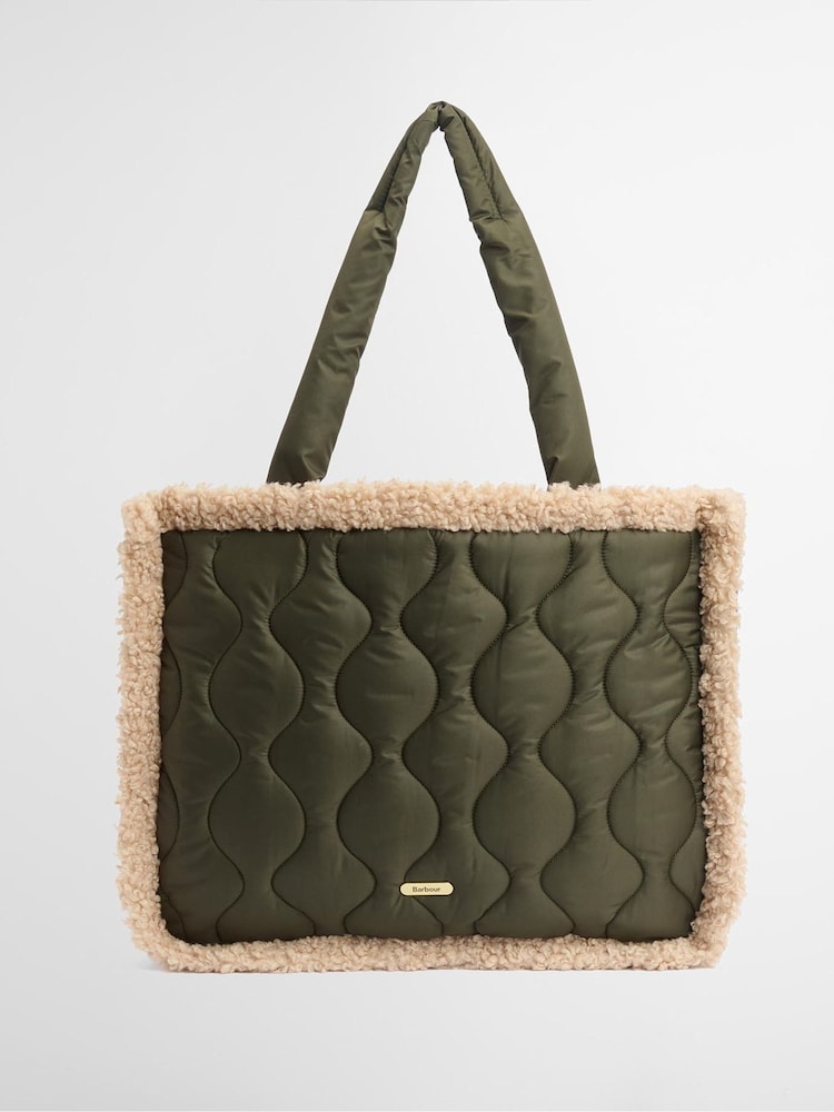 Barbour® Green Marnie Quilt Tote Bag - Image 1 of 8 Barbour® Green Marnie Quilt Tote Bag - Image 1 of 8