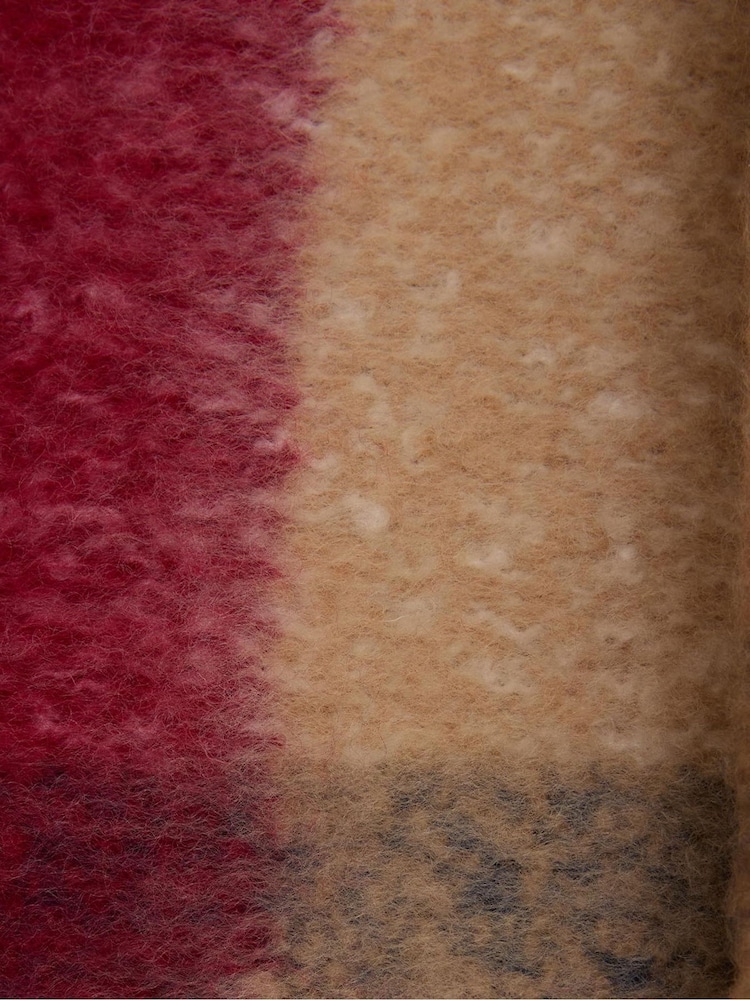 Barbour® Brown Tartan Isla Boucle Chunky Scarf - Image 5 of 5 Barbour® Brown Tartan Isla Boucle Chunky Scarf - Image 5 of 5