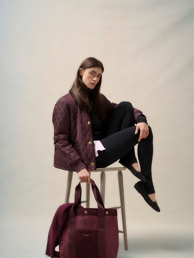 Barbour® Red Healy Quilted Tote Bag - Image 2 of 11 Barbour® Red Healy Quilted Tote Bag - Image 2 of 11