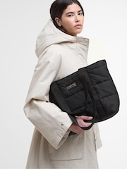 Barbour® International Black Monaco Quilt Logo Tote Bag - Image 2 of 9
