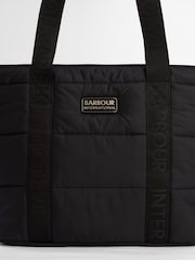 Barbour® International Black Monaco Quilt Logo Tote Bag - Image 7 of 9