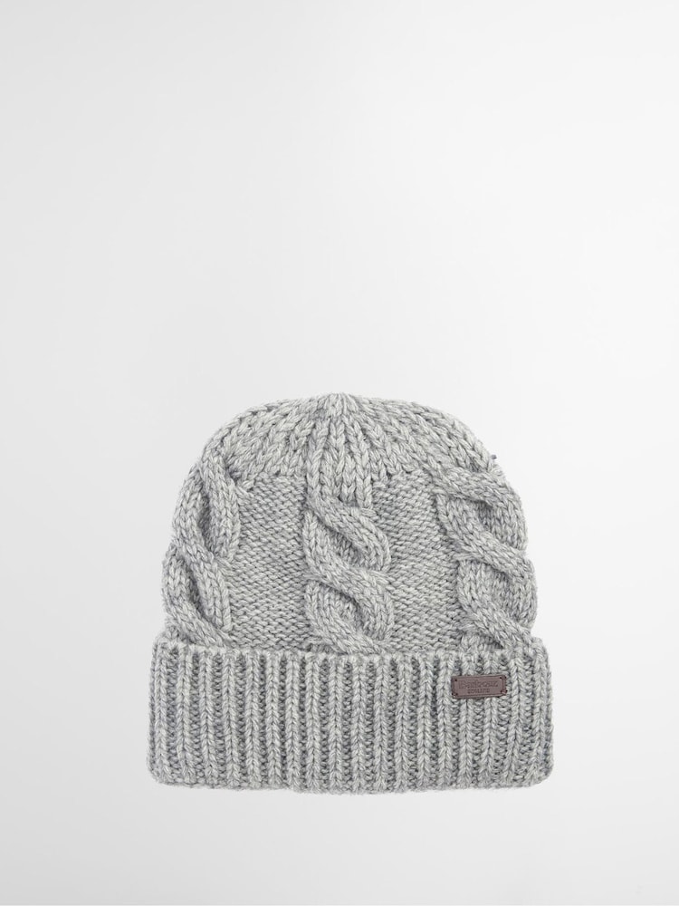 Barbour® Grey Jesmond Beanie Hat & Scarf Gift Box Set - Image 2 of 6