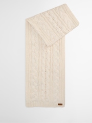 Barbour® Cream Penshaw Pom Beanie Hat & Scarf Gift Box Set - Image 5 of 7