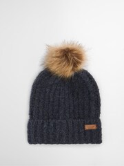 Barbour® Red Saltburn Pom Beanie Hat & Scarf Gift Box Set - Image 5 of 9