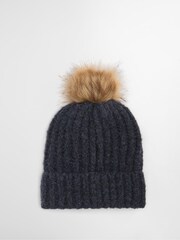 Barbour® Red Saltburn Pom Beanie Hat & Scarf Gift Box Set - Image 6 of 9