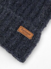 Barbour® Red Saltburn Pom Beanie Hat & Scarf Gift Box Set - Image 7 of 9