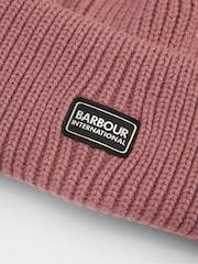 Barbour® International Pink Juliana Beanie Hat & Scarf Gift Box Set - Image 7 of 8