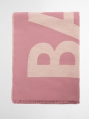 Barbour® International Pink Milla Logo Chunky Scarf - Image 3 of 7