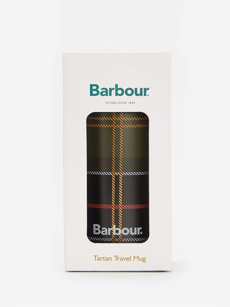 Barbour® Green Tartam Travel Cup - Image 2 of 6 Barbour® Green Tartam Travel Cup - Image 2 of 6